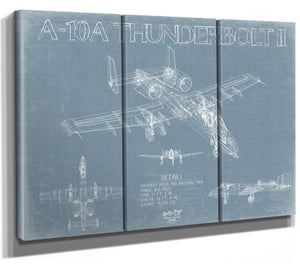 Bella Frye Home & Garden > Decor > Artwork A-10A Thunderbolt II Aircraft Blueprint Wall Art - Original Aviation Plane Print