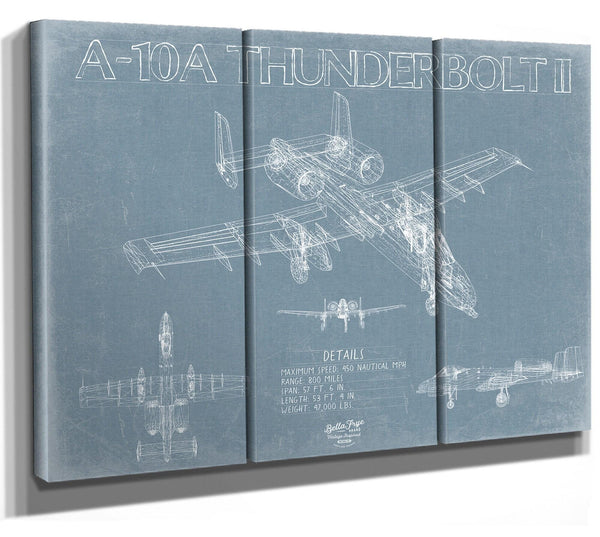 Bella Frye Home & Garden > Decor > Artwork A-10A Thunderbolt II Aircraft Blueprint Wall Art - Original Aviation Plane Print