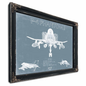 Bella Frye Home & Garden > Decor > Artwork F-4 Phantom II Aircraft Blueprint Wall Art - Original Fighter Plane Print