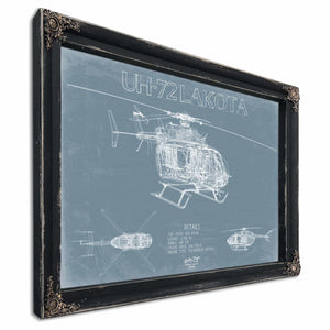 Bella Frye Home & Garden > Decor > Artwork Eurocopter UH-72 Lakota Helicopter Blueprint Wall Art - Original Aviation Print
