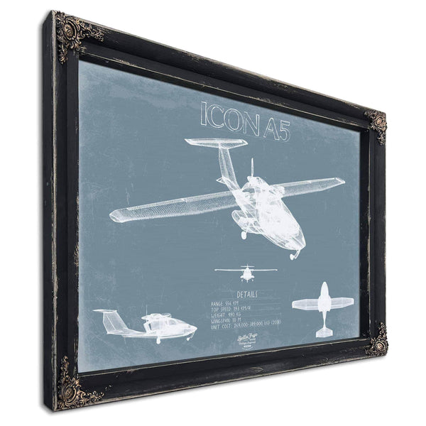 Bella Frye Home & Garden > Decor > Artwork ICON A5 Light-Sport Aircraft Blueprint Wall Art - Original Airplane Print