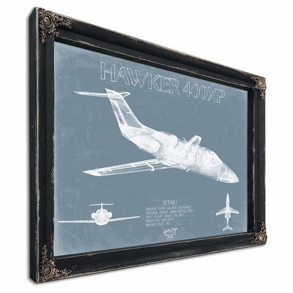 Bella Frye Home & Garden > Decor > Artwork Hawker 400XP Beechjet 400 Aircraft Blueprint Wall Art - Original Airplane Print