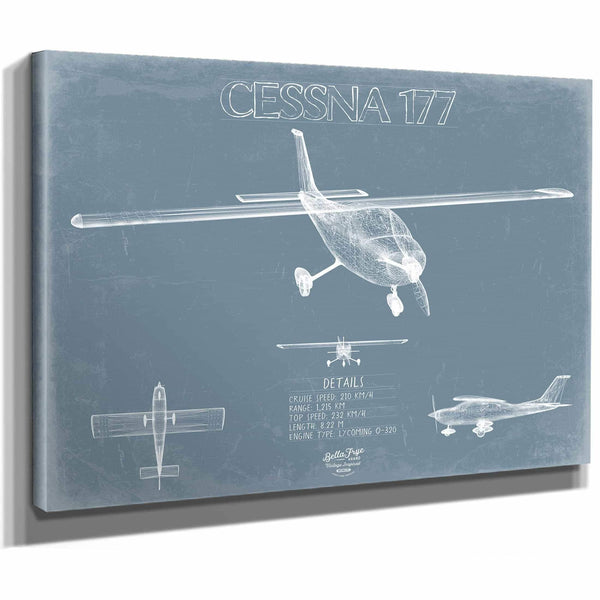Bella Frye Home & Garden > Decor > Artwork Cessna 177 Cardinal Aircraft Blueprint Wall Art - Original Airplane Print