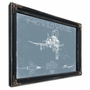 Bella Frye Home & Garden > Decor > Artwork F-4G Wild Weasel Aircraft Blueprint Wall Art - Original Fighter Plane Print