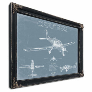 Bella Frye Home & Garden > Decor > Artwork Cirrus SR22 Aircraft Blueprint Wall Art - Original Airplane Print