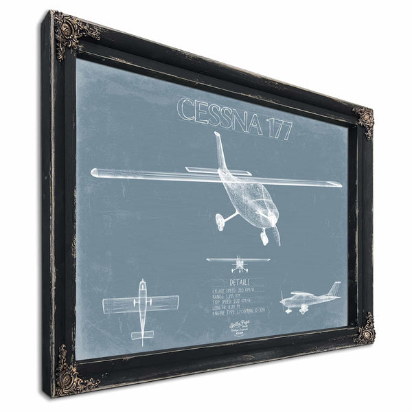Bella Frye Home & Garden > Decor > Artwork Cessna 177 Cardinal Aircraft Blueprint Wall Art - Original Airplane Print
