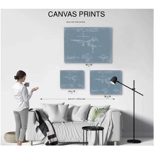 Bella Frye Home & Garden > Decor > Artwork Rockwell B-1 Lancer Aircraft Blueprint Wall Art - Original Aviation Plane Print