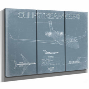 Bella Frye Home & Garden > Decor > Artwork Gulfstream G650 Aircraft Blueprint Wall Art - Original Aviation Plane Print