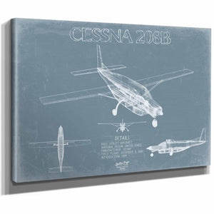Bella Frye Home & Garden > Decor > Artwork Cessna 208B Aircraft Blueprint Wall Art - Original Airplane Print