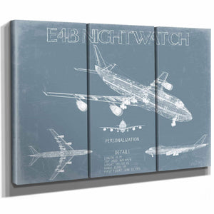 Bella Frye Home & Garden > Decor > Artwork Boeing E4B Nightwatch Aircraft Blueprint Wall Art - Original Aviation Plane Print