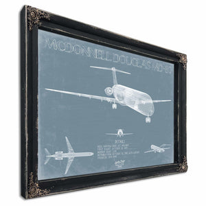 Bella Frye Home & Garden > Decor > Artwork McDonnell Douglas MD-80 Aircraft Blueprint Wall Art - Original Aviation Plane Print