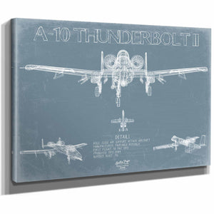 Bella Frye Home & Garden > Decor > Artwork A-10 Thunderbolt II Aircraft Blueprint Wall Art - Original Aviation Plane Print