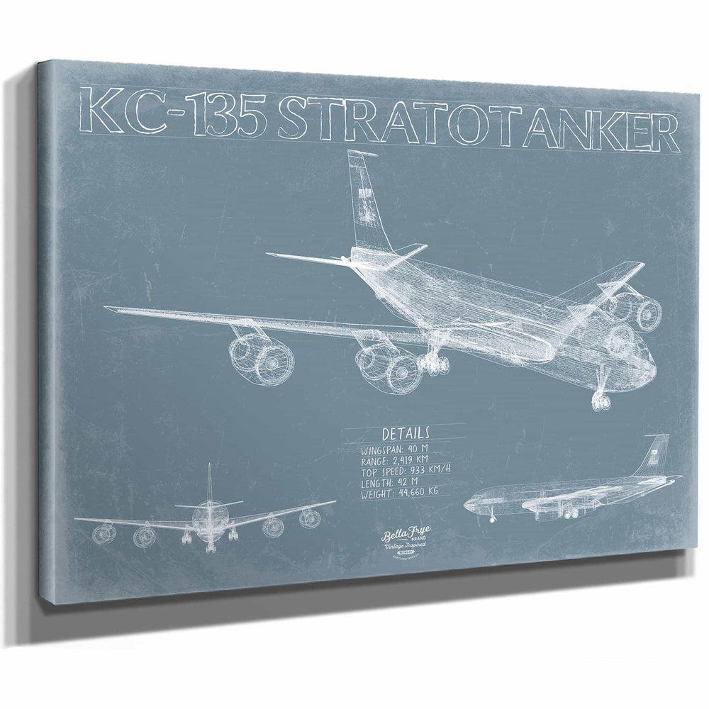 Bella Frye Home & Garden > Decor > Artwork KC-135 Stratotanker Aircraft Blueprint Wall Art - Original Aviation Plane Print