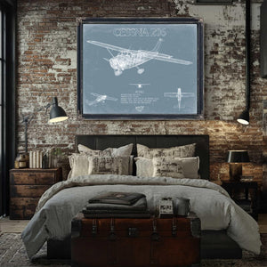 Bella Frye Home & Garden > Decor > Artwork Cessna 206 Stationer Aircraft Blueprint Wall Art - Original Airplane Print