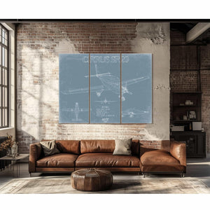 Bella Frye Home & Garden > Decor > Artwork Cirrus SR20 Aircraft Blueprint Wall Art - Original Airplane Print
