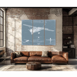 Bella Frye Home & Garden > Decor > Artwork Cessna 206 Stationer Aircraft Blueprint Wall Art - Original Airplane Print