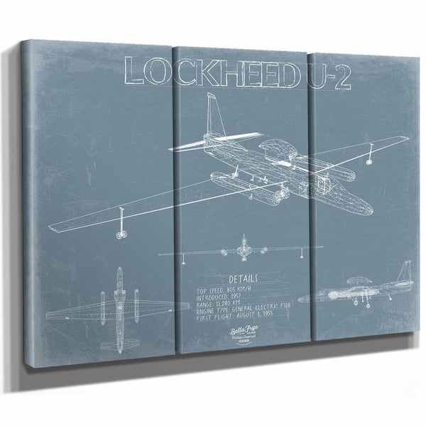 Bella Frye Home & Garden > Decor > Artwork Lockheed U-2 Dragon Lady Blueprint Wall Art - Original Aviation Plane Print