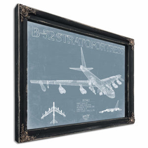 Bella Frye Home & Garden > Decor > Artwork B-52 Stratofortress Aircraft Blueprint Wall Art - Original Aviation Plane Print