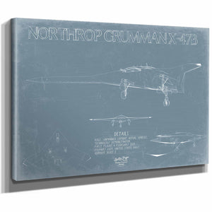 Bella Frye Home & Garden > Decor > Artwork Northrop Grumman X-47B Blueprint Wall Art - Original Airplane Print