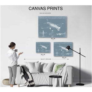 Bella Frye Home & Garden > Decor > Artwork Piper PA-32 Cherokee Six Aircraft Blueprint Wall Art - Original Airplane Print