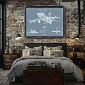 Bella Frye Home & Garden > Decor > Artwork Hawk T2 Aircraft Blueprint Wall Art - Original Airplane Print