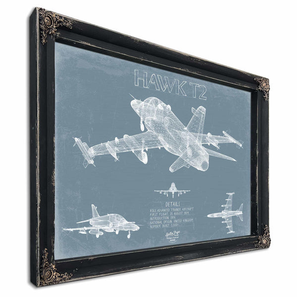 Bella Frye Home & Garden > Decor > Artwork Hawk T2 Aircraft Blueprint Wall Art - Original Airplane Print