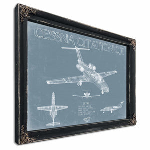 Bella Frye Home & Garden > Decor > Artwork Cessna Citation CJ1 Aircraft Blueprint Wall Art - Original Airplane Print