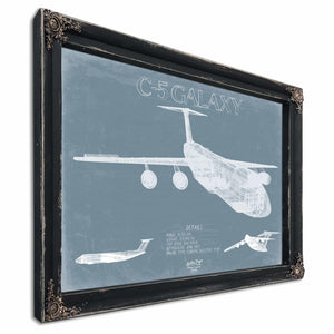 Bella Frye Home & Garden > Decor > Artwork C-5 Galaxy Blueprint Wall Art - Original Aviation Plane Print