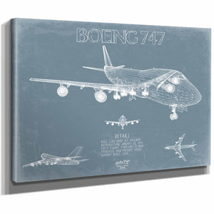 Bella Frye Home & Garden > Decor > Artwork Boeing 747 Aircraft Blueprint Wall Art - Original Aviation Plane Print