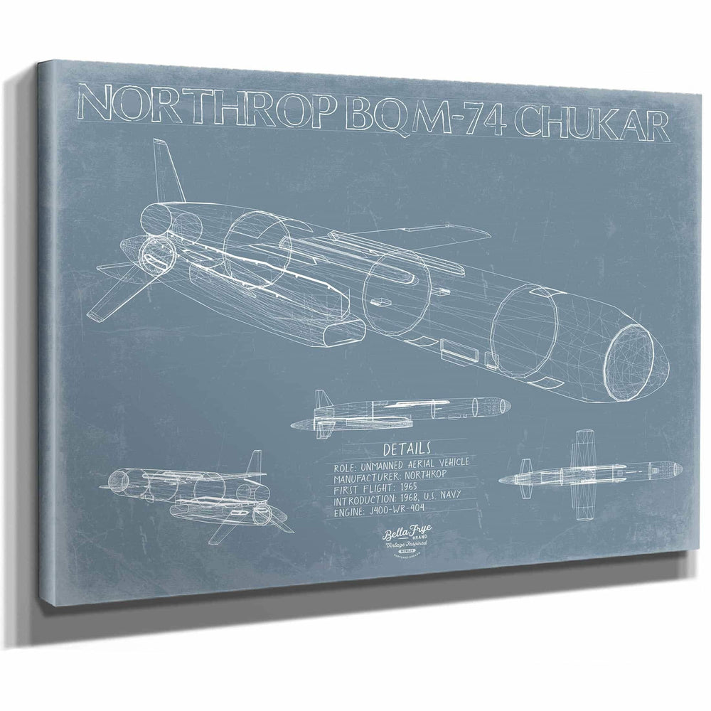 Bella Frye Home & Garden > Decor > Artwork BQM-74 Chukar Aircraft Blueprint Wall Art - Original UAV Print