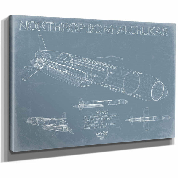 Bella Frye Home & Garden > Decor > Artwork BQM-74 Chukar Aircraft Blueprint Wall Art - Original UAV Print