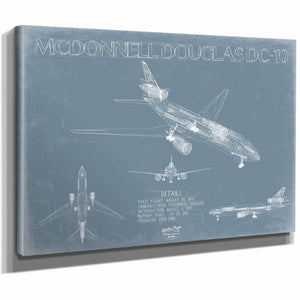 Bella Frye Home & Garden > Decor > Artwork McDonnell Douglas DC-10 Aircraft Blueprint Wall Art - Original Aviation Plane Print