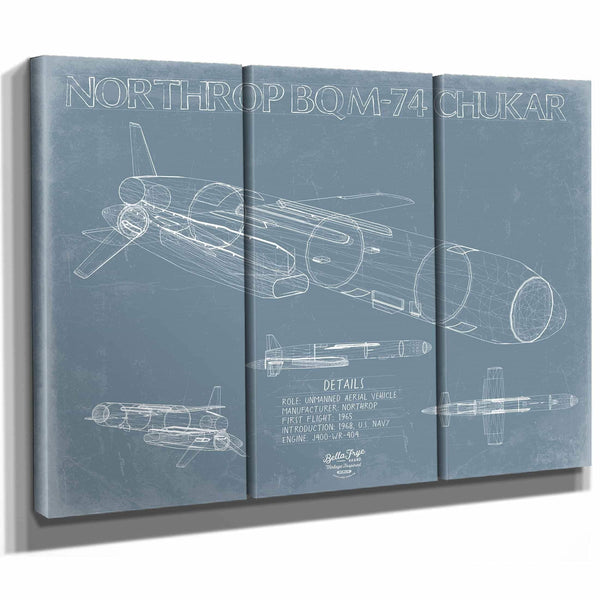 Bella Frye Home & Garden > Decor > Artwork BQM-74 Chukar Aircraft Blueprint Wall Art - Original UAV Print