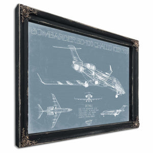 Bella Frye Home & Garden > Decor > Artwork Bombardier BD-100 Challenger 300 Aircraft Blueprint Wall Art - Original Aviation Plane Print