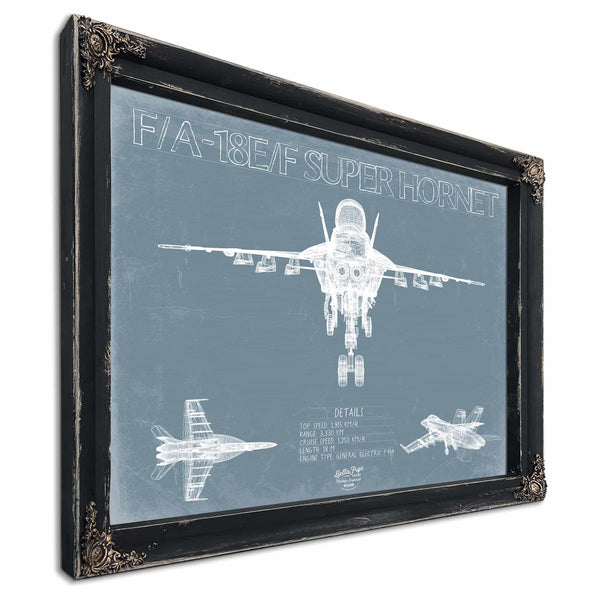 Bella Frye Home & Garden > Decor > Artwork Boeing F/A 18E/F Super Hornet Aircraft Blueprint Wall Art - Original Aviation Plane Print
