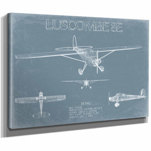 Bella Frye Home & Garden > Decor > Artwork Luscombe 8E Aircraft Blueprint Wall Art - Original Airplane Print
