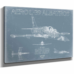 Bella Frye Home & Garden > Decor > Artwork Aero L-39 Albatros Aircraft Blueprint Wall Art - Original Aviation Plane Print