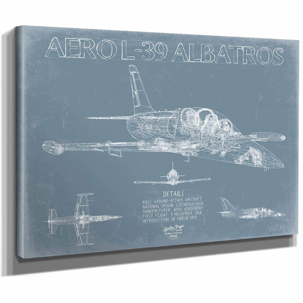Bella Frye Home & Garden > Decor > Artwork Aero L-39 Albatros Aircraft Blueprint Wall Art - Original Aviation Plane Print