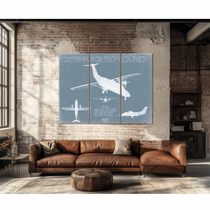 Bella Frye Home & Garden > Decor > Artwork Cessna 408 SkyCourier Aircraft Blueprint Wall Art - Original Airplane Print