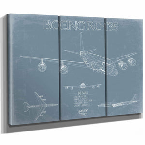 Bella Frye Home & Garden > Decor > Artwork Boeing RC-135 Aircraft Blueprint Wall Art - Original Aviation Plane Print