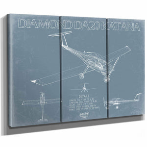 Bella Frye Home & Garden > Decor > Artwork Diamond DA20 Katana Aircraft Blueprint Wall Art - Original Airplane Print