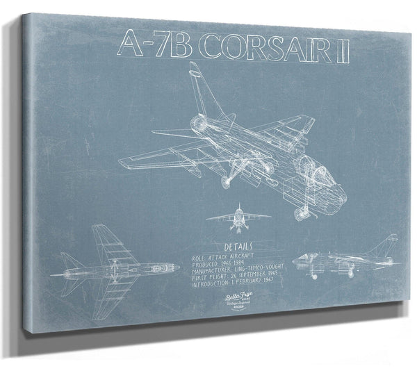 Bella Frye Home & Garden > Decor > Artwork LTV A-7B Corsair II Aircraft Blueprint Wall Art - Original Fighter Plane Print