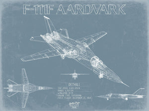 Bella Frye Home & Garden > Decor > Artwork General Dynamics F-111 Aardvark Aircraft Blueprint Wall Art - Original Fighter Plane Print