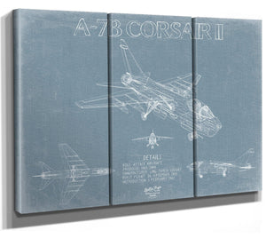 Bella Frye Home & Garden > Decor > Artwork LTV A-7B Corsair II Aircraft Blueprint Wall Art - Original Fighter Plane Print