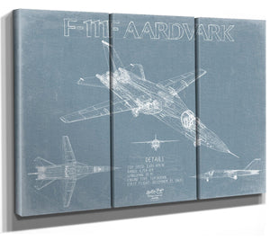 Bella Frye Home & Garden > Decor > Artwork General Dynamics F-111 Aardvark Aircraft Blueprint Wall Art - Original Fighter Plane Print