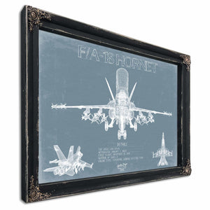 Bella Frye Home & Garden > Decor > Artwork Boeing F/A-18 Hornet Aircraft Blueprint Wall Art - Original Aviation Plane Print
