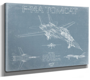 Bella Frye Home & Garden > Decor > Artwork F-14A Tomcat Top Gun Aircraft Blueprint Wall Art - Original Airplane Print