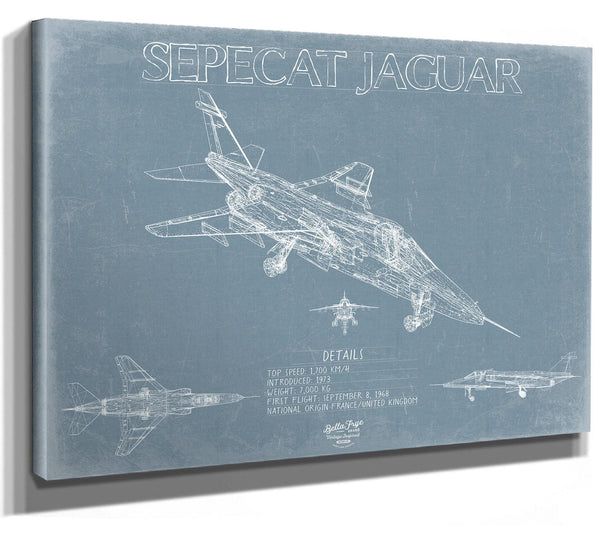 Bella Frye Home & Garden > Decor > Artwork SEPECAT Jaguar Aircraft Blueprint Wall Art - Original Fighter Plane Print