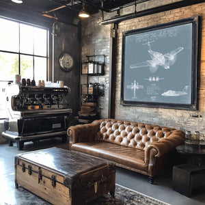 Bella Frye Home & Garden > Decor > Artwork Piper PA-44-180 Aircraft Blueprint Wall Art - Original Airplane Print