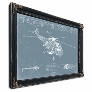 Bella Frye Home & Garden > Decor > Artwork Sikorsky SH-3 Sea King Blueprint Wall Art - Original Aviation Print